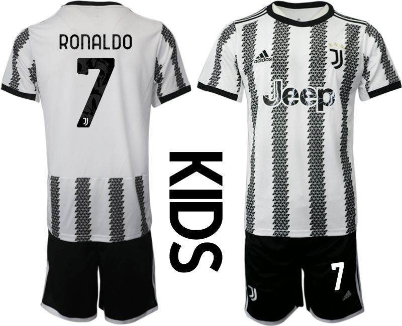 Youth 2022-2023 Club Juventus FC home white #7 Soccer Jersey->youth soccer jersey->Youth Jersey
